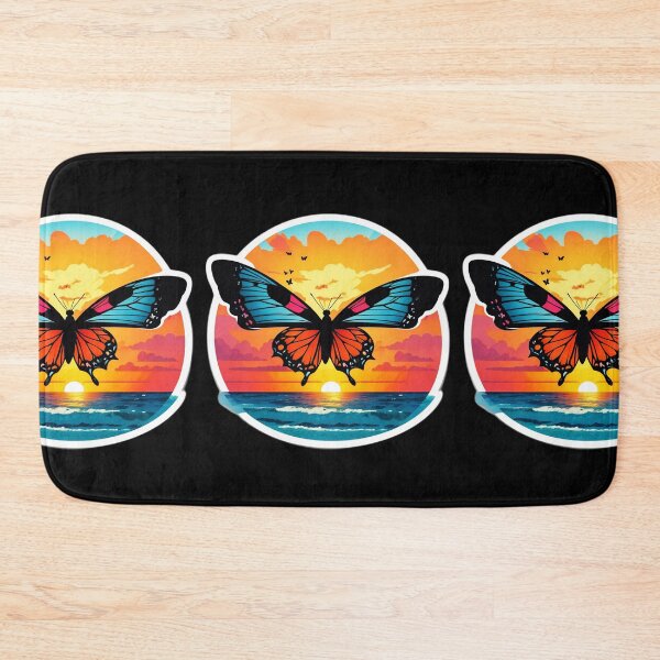 Item preview, Blue and Red Sunset Butterfly on a Beach with Hawaiian Sunset designed and sold by NautiChic.