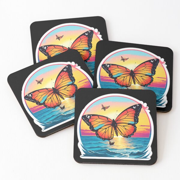 Item preview, Colored Sunset Butterflies on a Beach with Hawaiian Sunset designed and sold by NautiChic.