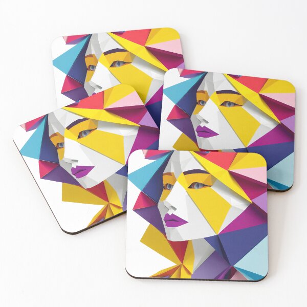 Item preview, Geometric Woman Portrait Illustration designed and sold by MakeInShop.