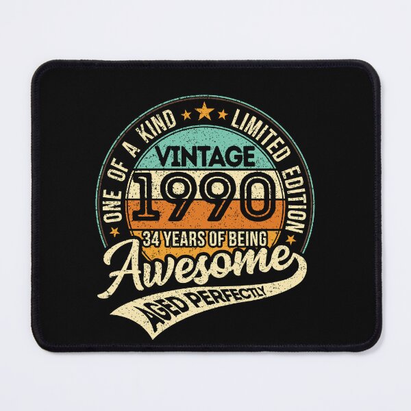 Item preview, One of a kind - Vintage 1990 - 34 years of being awesome - aged perfectly - limited edition - 2024 birthday designed and sold by oudinmeissArt.