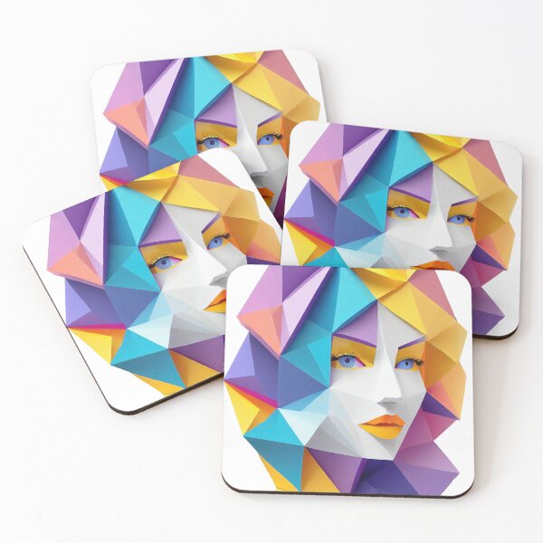 Item preview, Geometric Woman Portrait Illustration designed and sold by MakeInShop.