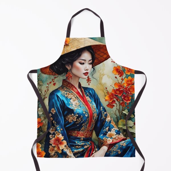 Item preview, Vietnamese woman portrait designed and sold by WatercolorFairy.