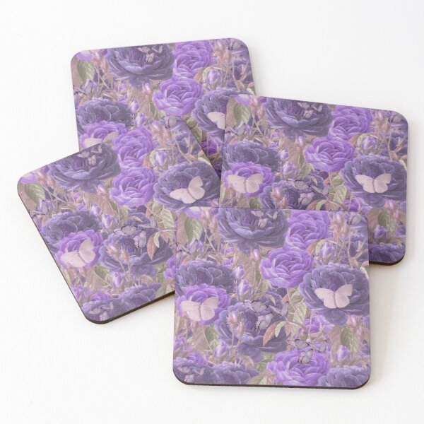 Item preview, Vintage Aesthetic Purple Garden With Butterflies  designed and sold by Asmaa Abdul-Azim.