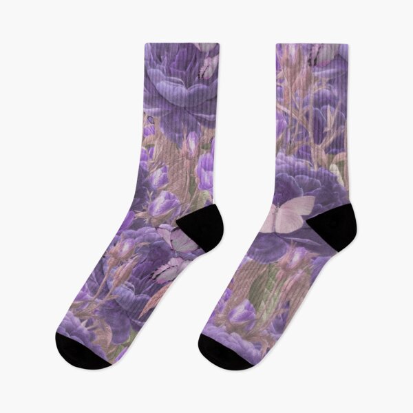 Item preview, Vintage Aesthetic Purple Garden With Butterflies  designed and sold by Asmaa Abdul-Azim.