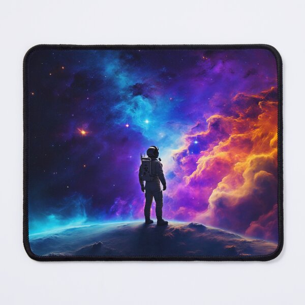 Item preview, Solitary astronaut, silhouetted against the backdrop of a nebula designed and sold by stevanovicigor.
