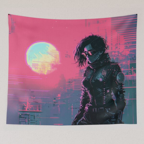 Item preview, Synthpop 80s Retrowave Girl In Glasses designed and sold by Nightarcade.