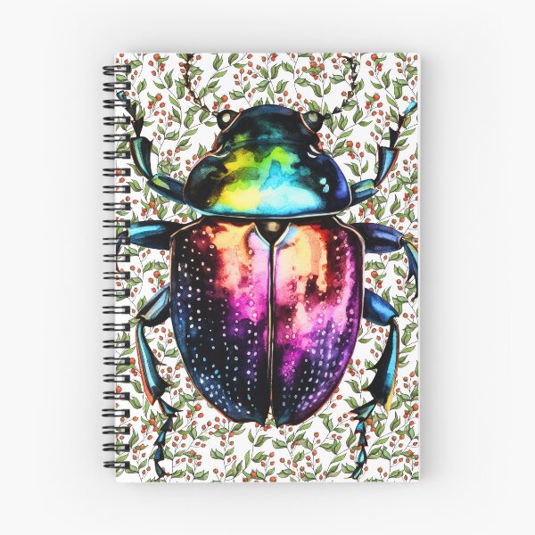 Item preview,  colorful beetle on background with flowers designed and sold by Vilemo.