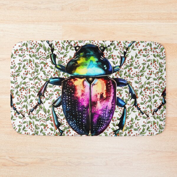 Item preview,  colorful beetle on background with flowers designed and sold by Vilemo.