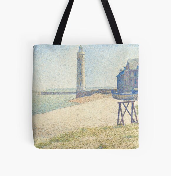 Vintage Lighthouse Impressionist Oil Painting | P6 All Over Print Tote Bag