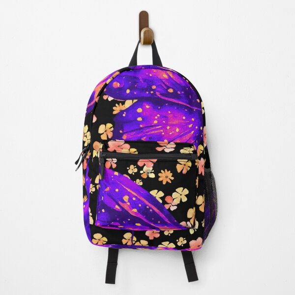 Item preview, colourful beautiful butterfly on a black background with flowers designed and sold by Vilemo.