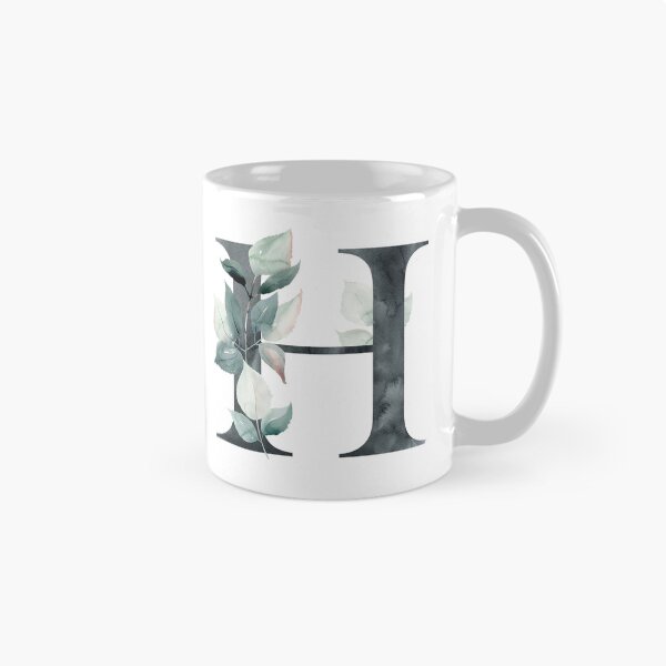 Item preview, Watercolor floral black letter H. designed and sold by tapilipa.