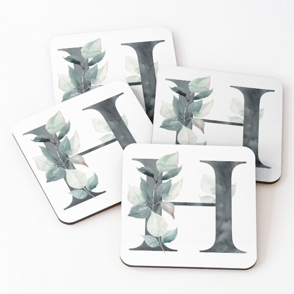 Artikelvorschau, Watercolor floral black letter H.  entworfen und verkauft von tapilipa.