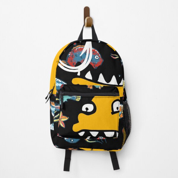 Item preview, crazy yellow fish in black ocean with little fishes designed and sold by Vilemo.