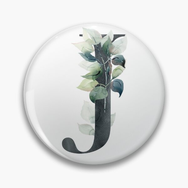 Artikelvorschau, Watercolor floral black letter J. entworfen und verkauft von tapilipa.
