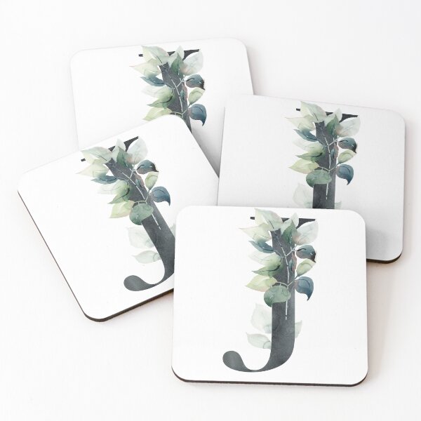 Artikelvorschau, Watercolor floral black letter J. entworfen und verkauft von tapilipa.