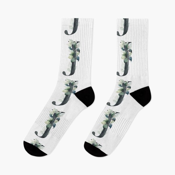Item preview, Watercolor floral black letter J. designed and sold by tapilipa.