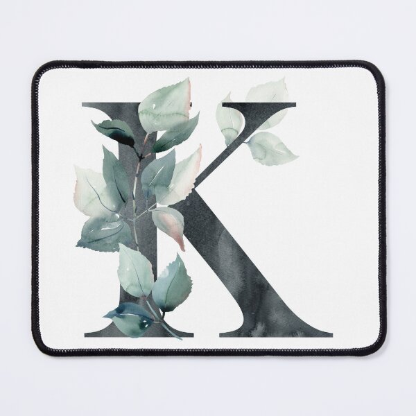 Artikelvorschau, Watercolor floral black letter K. Personalized Monogram. entworfen und verkauft von tapilipa.