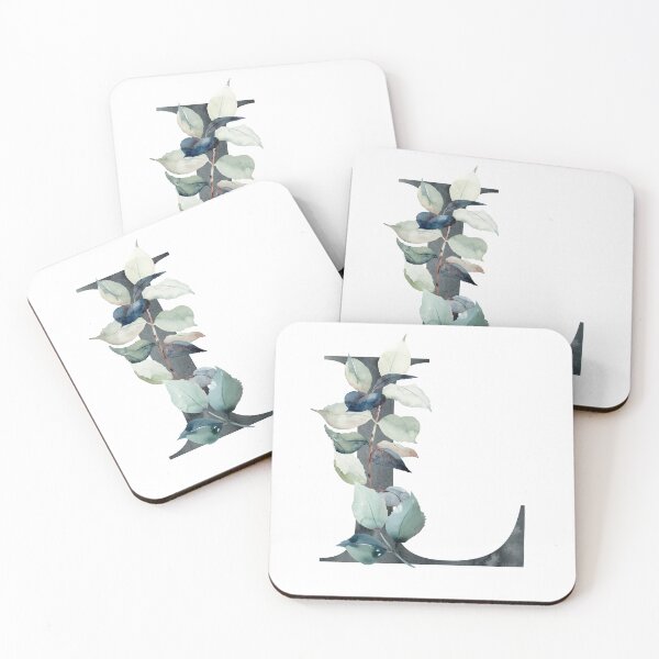 Artikelvorschau, Watercolor floral black letter L.  entworfen und verkauft von tapilipa.