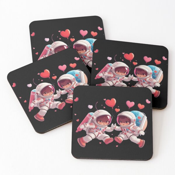 Item preview, Cosmic Love: couple of astronauts celebrating Valentine's Day in space. designed and sold by BaisaStudio.