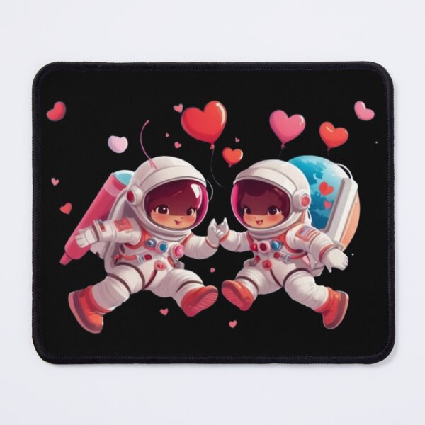Item preview, Cosmic Love: couple of astronauts celebrating Valentine's Day in space. designed and sold by BaisaStudio.