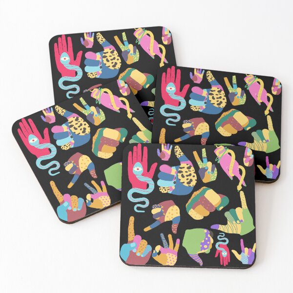 Item preview, colorful hands on a black background designed and sold by Vilemo.