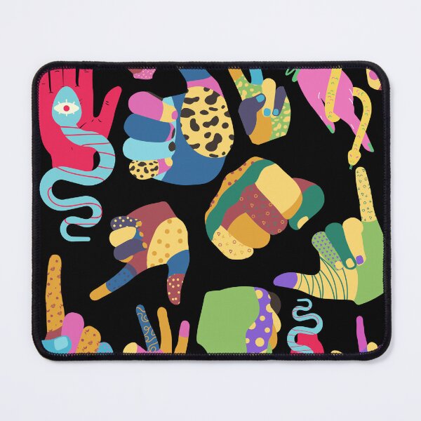 Item preview, colorful hands on a black background designed and sold by Vilemo.