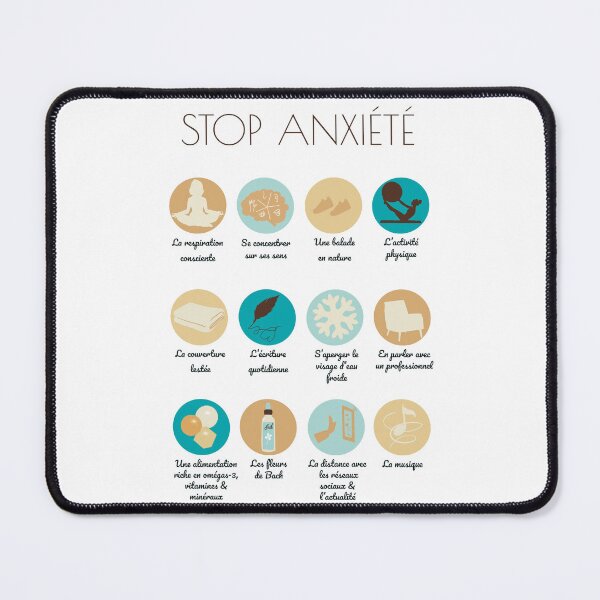 Item preview, Relieve Anxiety, french Mental Health Poster, Psychologist Office, Therapist Gift designed and sold by ikinotesdebea.