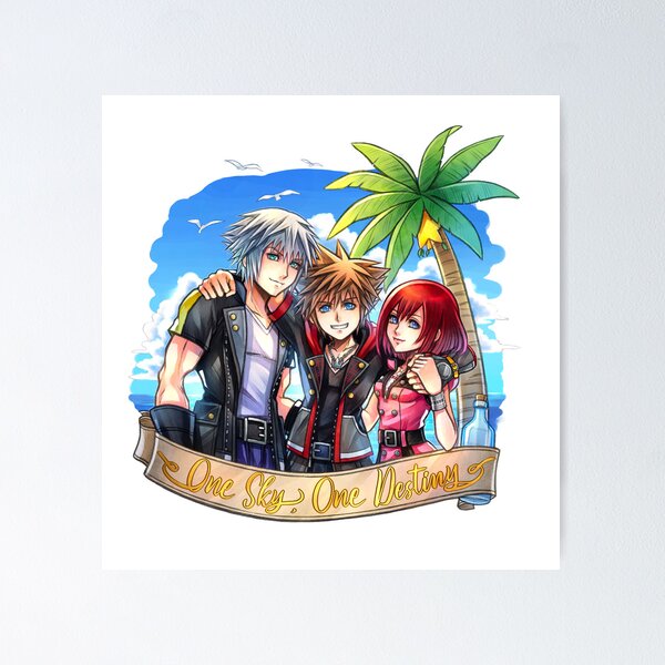 Vista previa del artículo con la obra «Sora Riku Kairi One Sky One Destiny Trio Kingdom Hearts 3», diseñado y vendido por Lali-Holley.