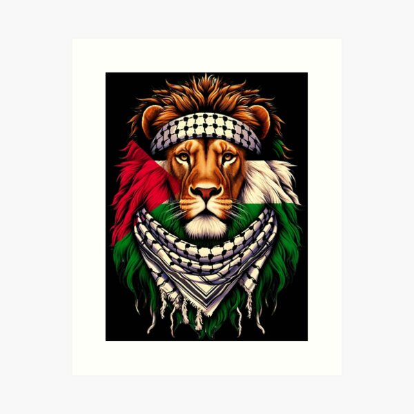 Item preview, lion Flag Of Palestine - Gift For Palestinian From Palestine, palestine lion , palestine keffiyeh ,  designed and sold by WWDistribution.