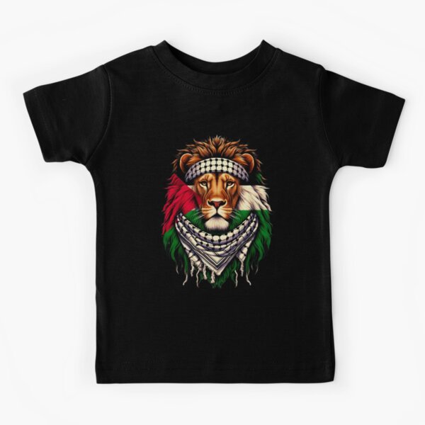 Vista previa del artículo con la obra «León Bandera de Palestina - Regalo para palestinos de Palestina, león palestino, keffiyeh palestino,», diseñado y vendido por WWDistribution.