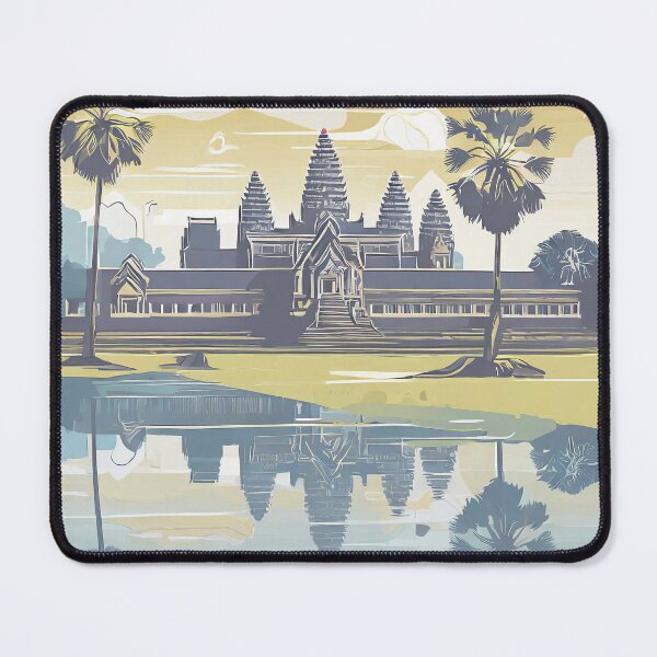 Item preview, Minimal Retro Angkor Wat Sunset - Vintage Travel Poster designed and sold by pod24.