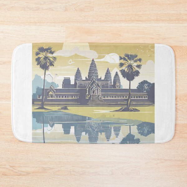 Item preview, Minimal Retro Angkor Wat Sunset - Vintage Travel Poster designed and sold by pod24.