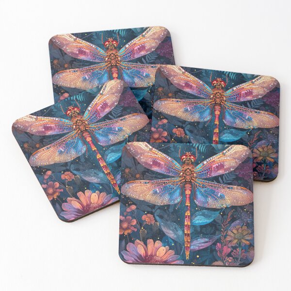Item preview, abstract colorful modern dragonfly designed and sold by haroulita.