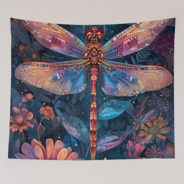 Item preview, abstract colorful modern dragonfly designed and sold by haroulita.