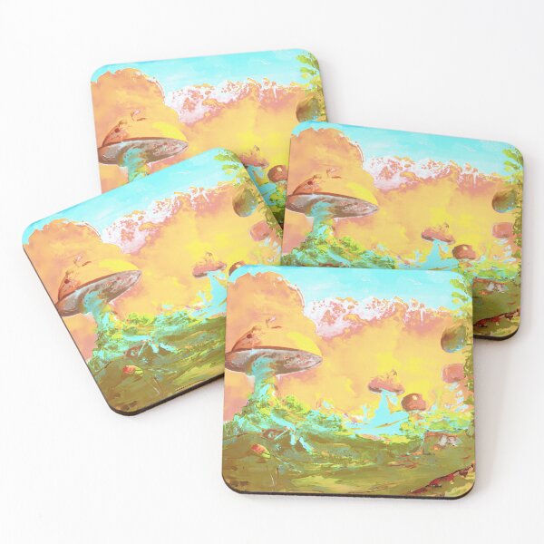 Item preview, Fantasy mushrooms view with clouds designed and sold by MerryCrown.