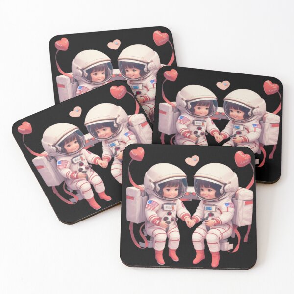 Item preview, Cosmic Lover: couple of astronauts celebrating Valentine's Day in space. designed and sold by BaisaStudio.