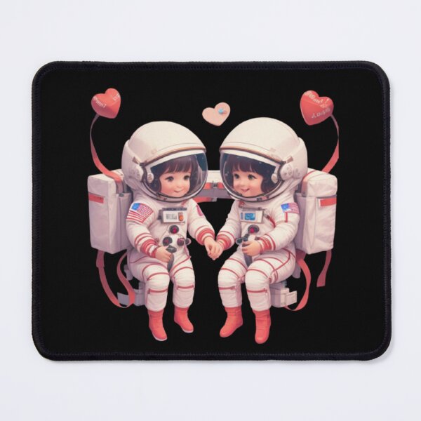 Item preview, Cosmic Lover: couple of astronauts celebrating Valentine's Day in space. designed and sold by BaisaStudio.
