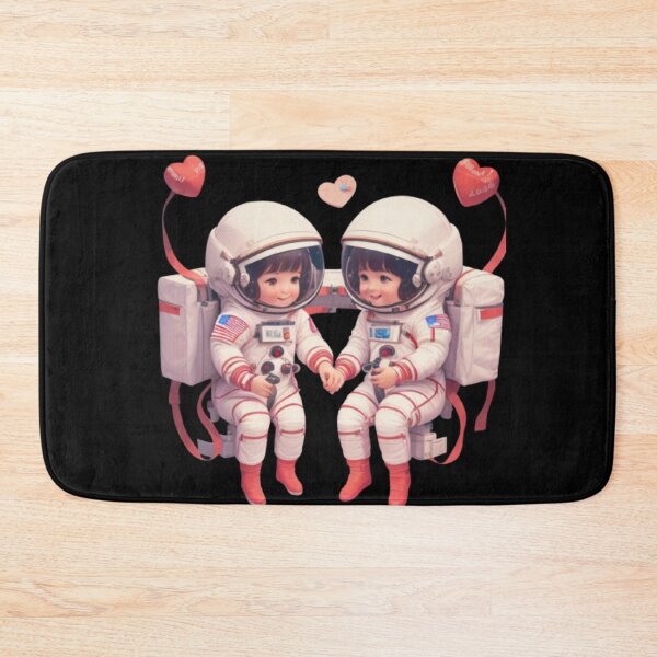 Item preview, Cosmic Lover: couple of astronauts celebrating Valentine's Day in space. designed and sold by BaisaStudio.
