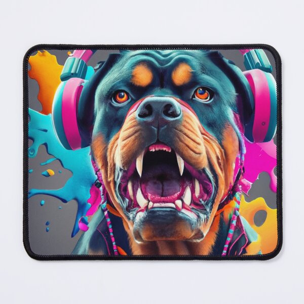 Item preview, multicolored angry rottweiler designed and sold by coolprint3000.
