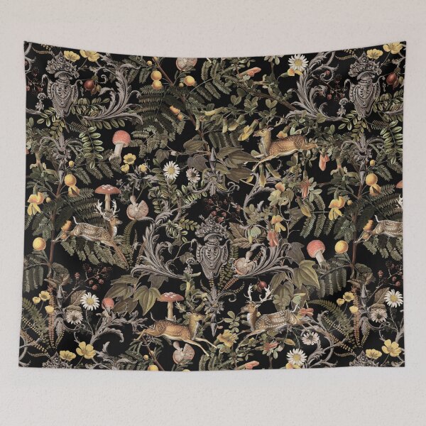 Item preview,  Miracles of the Forest- Vintage luxurious black Pattern Nightgarden designed and sold by UtArt.
