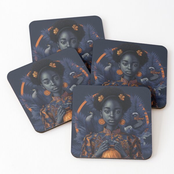 Item preview, African Queen Dark Fantasy Woman Portrait Art Print designed and sold by VUK VESOVIC.