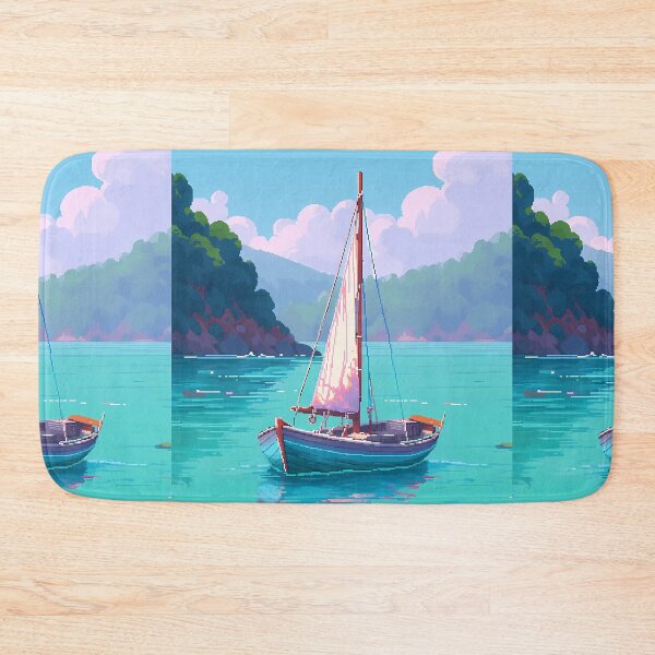 Item preview, Sailing boat, relaxing vibes- Pixel art designed and sold by octoboobs.