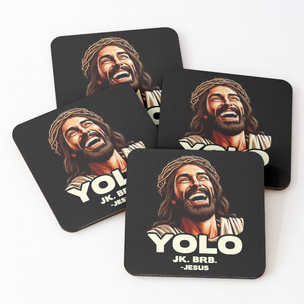 Item preview, YOLO JK BRB Jesus designed and sold by plushism.