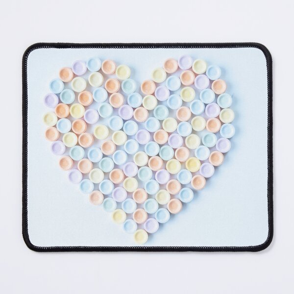 Item preview, Valentine's candy pastel heart art print - small sugar sweets with love for you - food photography designed and sold by Christa Stroo Photography.