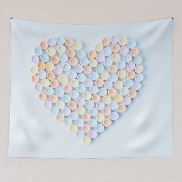 Item preview, Valentine's candy pastel heart art print - small sugar sweets with love for you - food photography designed and sold by Christa Stroo Photography.