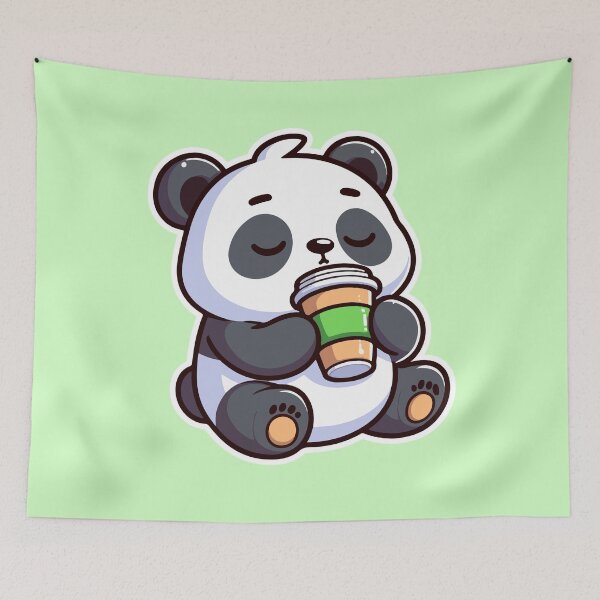 Item preview, Kawai Cute Panda Drinking Coffee 1 | Pets and Animals for Men and Women t-shirt designed and sold by panchiTWO.