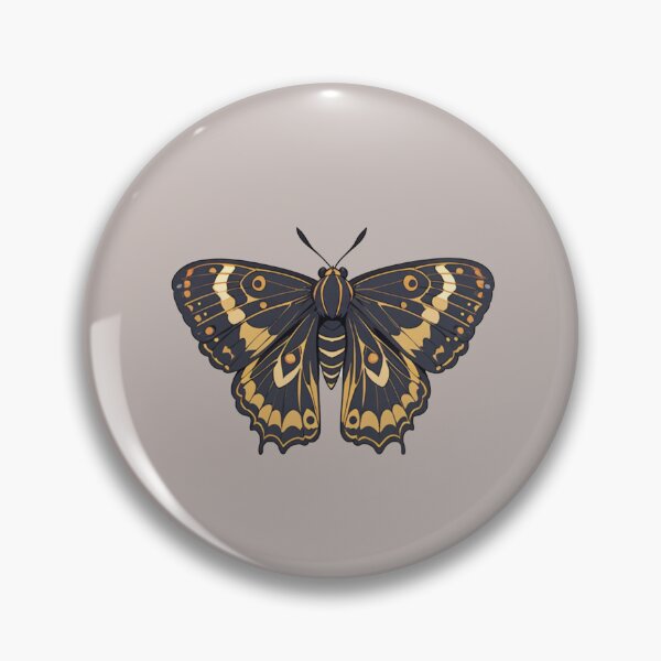 Item preview, Black and yellow moth art designed and sold by Atlantico54.