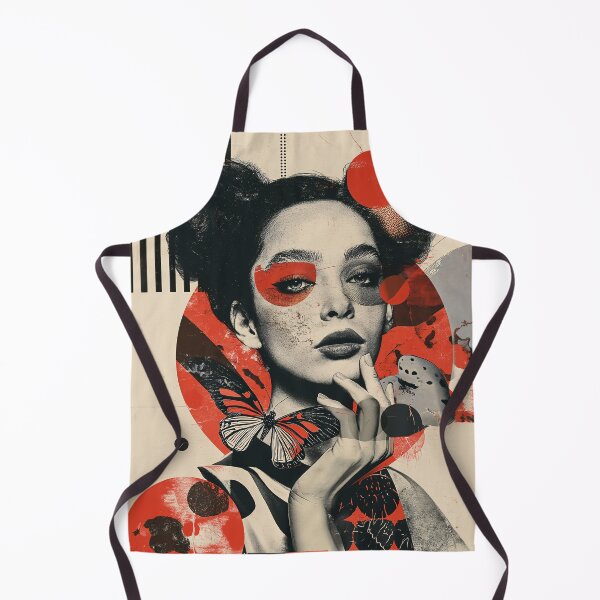 Item preview, Japanese Style Woman Butterfly Bold Collage Art Print designed and sold by VUK VESOVIC.