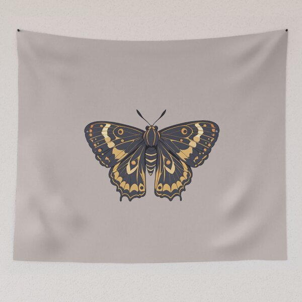 Item preview, Black and yellow moth art designed and sold by Atlantico54.