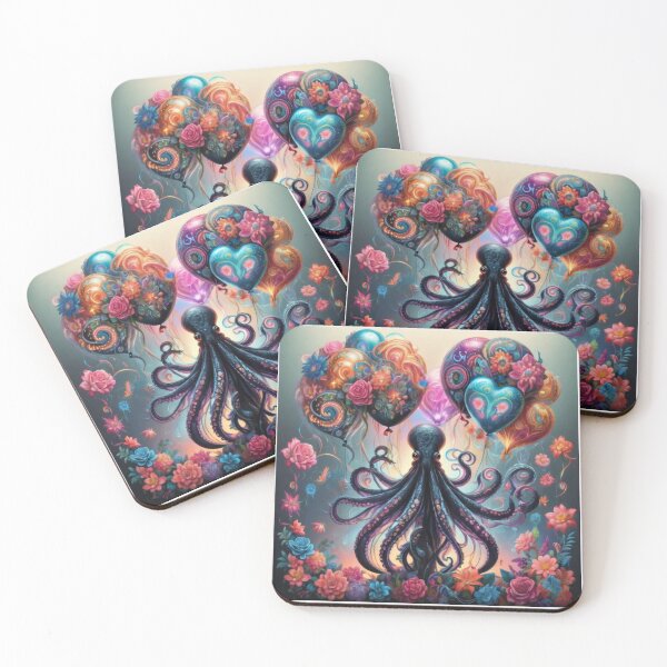 Item preview, Octopus Loves Flowers And Balloons  designed and sold by BotunPeony.